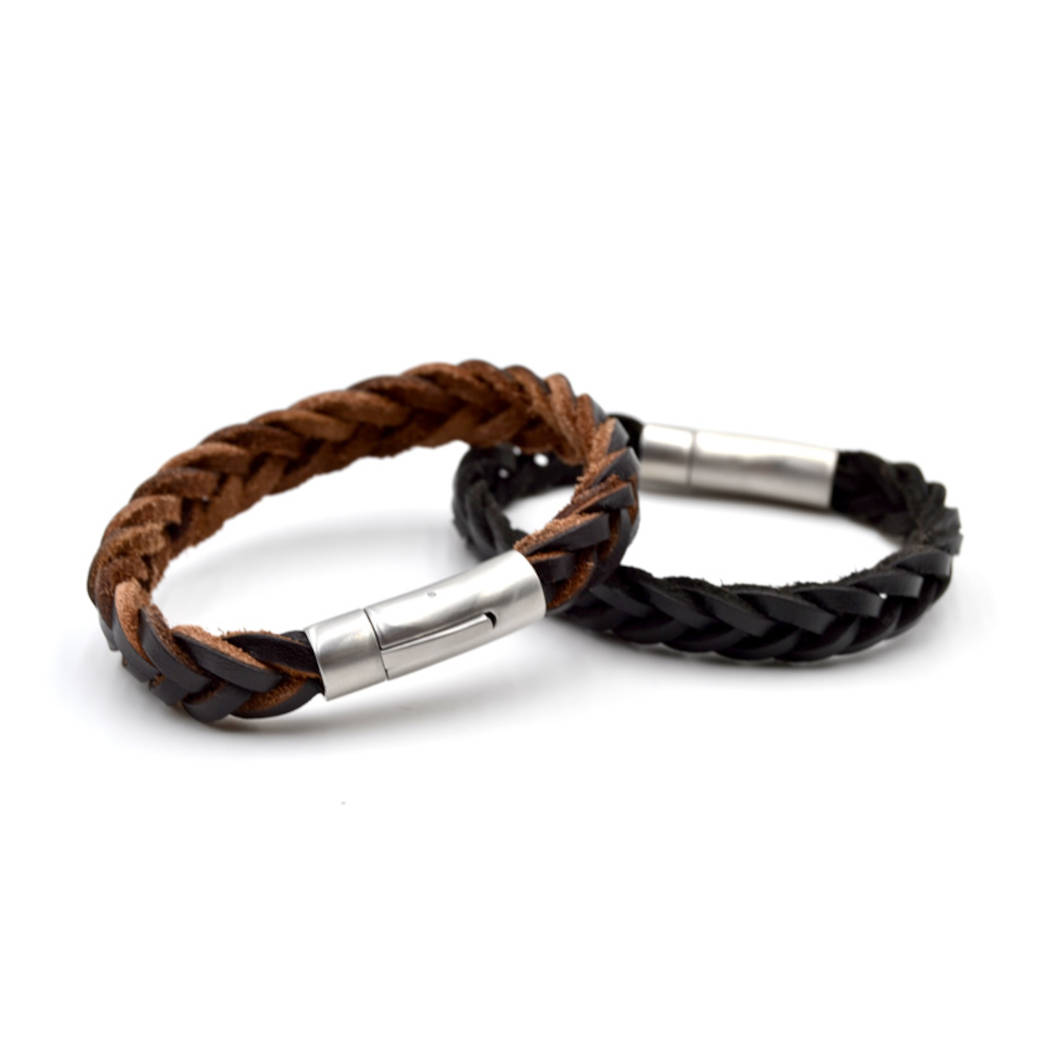 Lederarmband Enrico mit Edelstahlverschluss