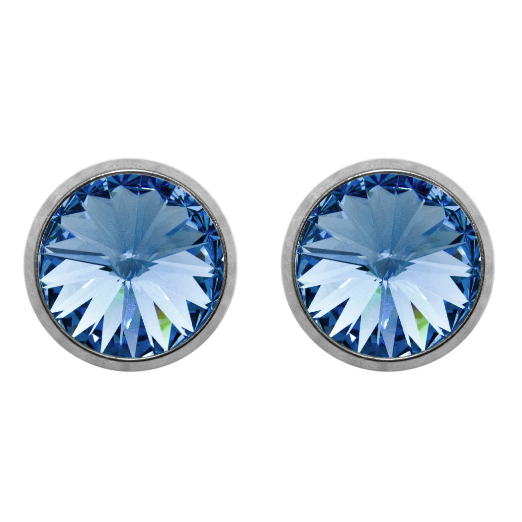 Titanohrstecker  Laura  mit Premium Crystal in Light Sapphire